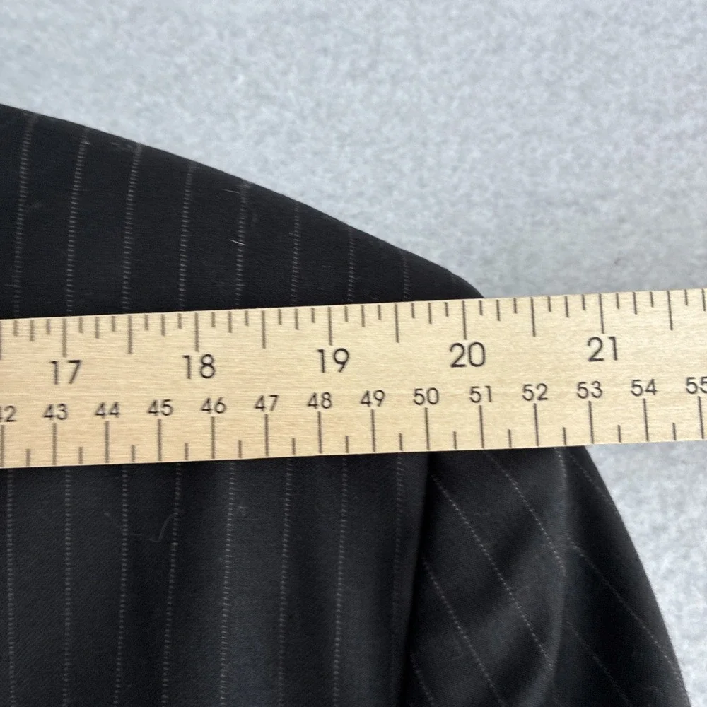 Jos. A Bank Men's Black Pinstripe Wool Blazer 43L Sport Coat Suit Jacket